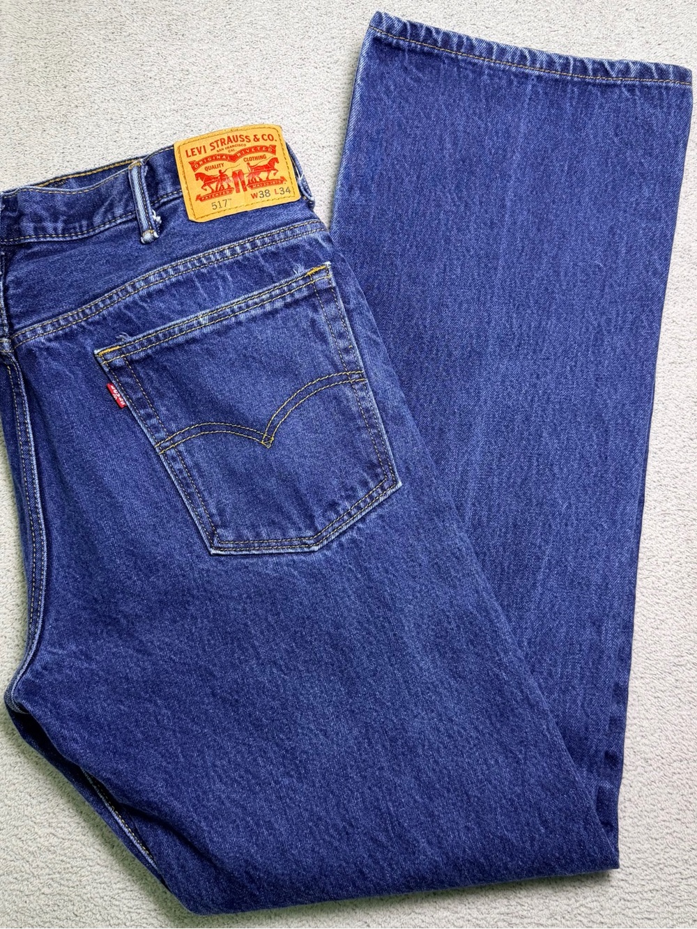 Levis 517 Bootcut Jeans Men 38x34 Fit (36x33) Medium Wash Western Workwear Denim